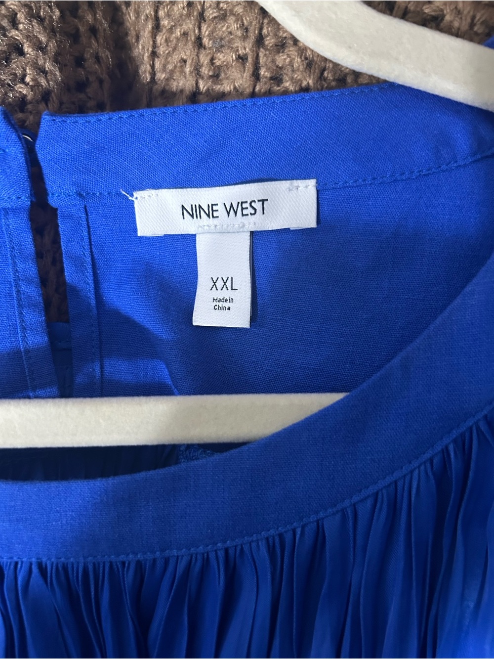 Nine West Royal Blue Pleated Maxi Dress - Picture 4 of 9